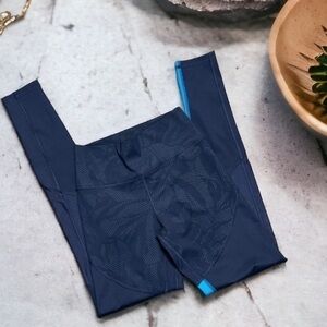 Adidas Navy Blue High Rise Mesh Workout Leggings Size XS